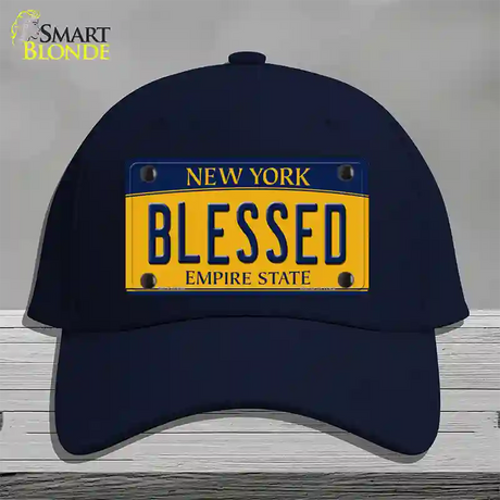 Blessed New York Novelty License Plate Hat Cotton / Navy