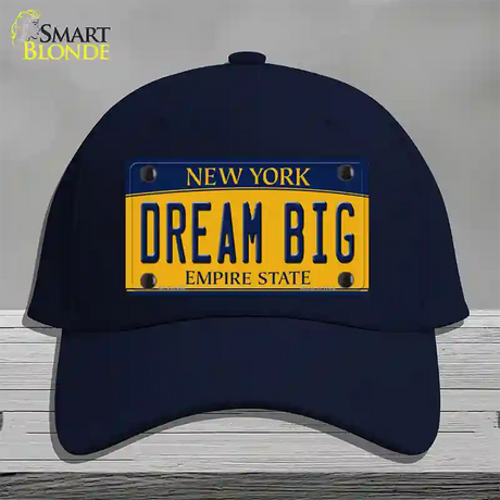 Dream Big New York Novelty License Plate Hat Cotton / Navy