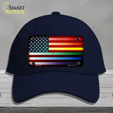 American Flag Rainbow Novelty License Plate Hat Cotton / Navy