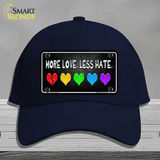 More Love Less Hate Rainbow Novelty License Plate Hat Cotton / Navy