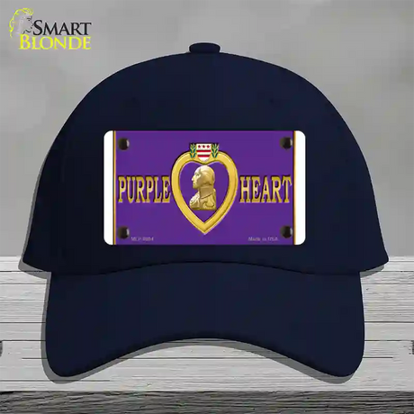 Purple Heart Novelty License Plate Hat Cotton / Navy