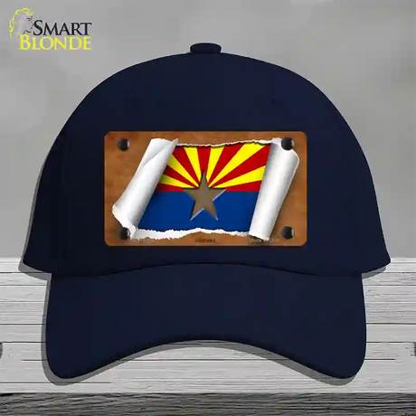 Arizona Flag Scroll Novelty License Plate Hat Cotton / Navy