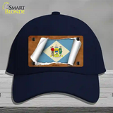 Delaware Flag Scroll Novelty License Plate Hat Cotton / Navy