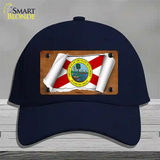 Florida Flag Scroll Novelty License Plate Hat Cotton / Navy