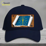 Indiana Flag Scroll Novelty License Plate Hat Cotton / Navy