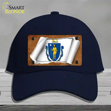 Massachusetts Flag Scroll Novelty License Plate Hat Cotton / Navy