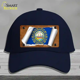 New Hampshire Flag Scroll Novelty License Plate Hat Cotton / Navy