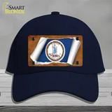 Virginia Flag Scroll Novelty License Plate Hat Cotton / Navy