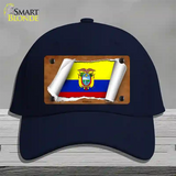 Ecuador Flag Scroll Novelty License Plate Hat Cotton / Navy