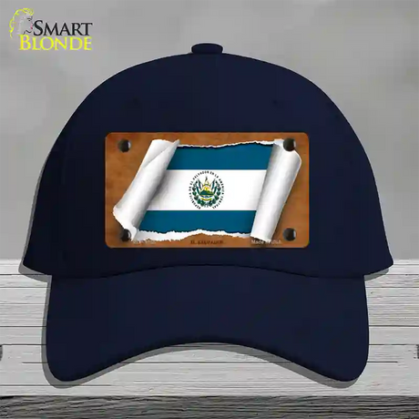 El Salvador Flag Scroll Novelty License Plate Hat Cotton / Navy