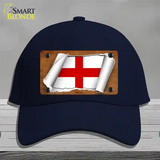 England Flag Scroll Novelty License Plate Hat Cotton / Navy