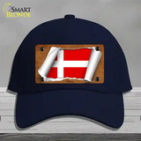 Denmark Flag Scroll Novelty License Plate Hat Cotton / Navy