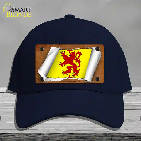 Scotland Rampant Lion Flag Scroll Novelty License Plate Hat Cotton / Navy