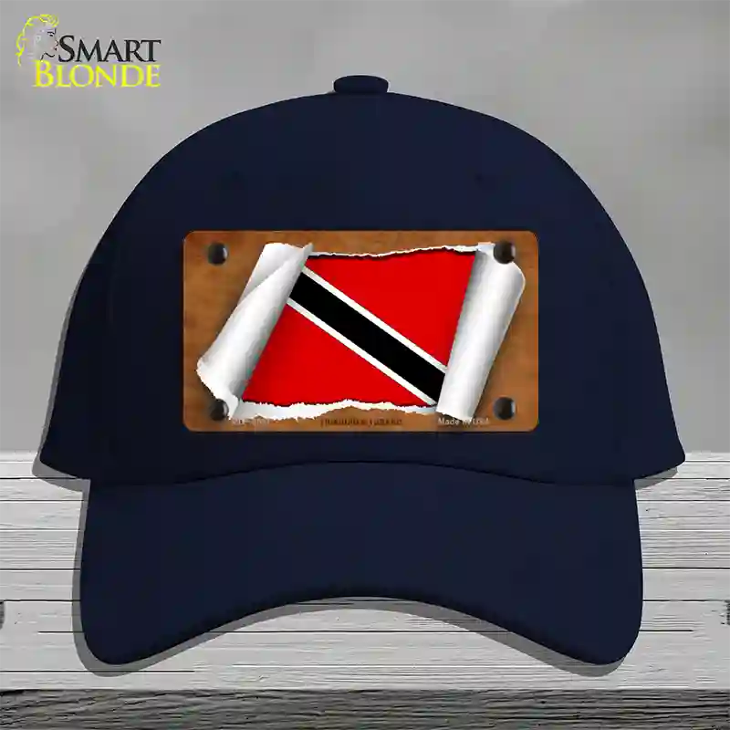 Trinidad & Tobago Flag Scroll Novelty License Plate Hat Cotton / Navy