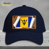 Barbados Flag Scroll Novelty License Plate Hat Cotton / Navy