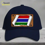 Gambia Flag Scroll Novelty License Plate Hat Cotton / Navy