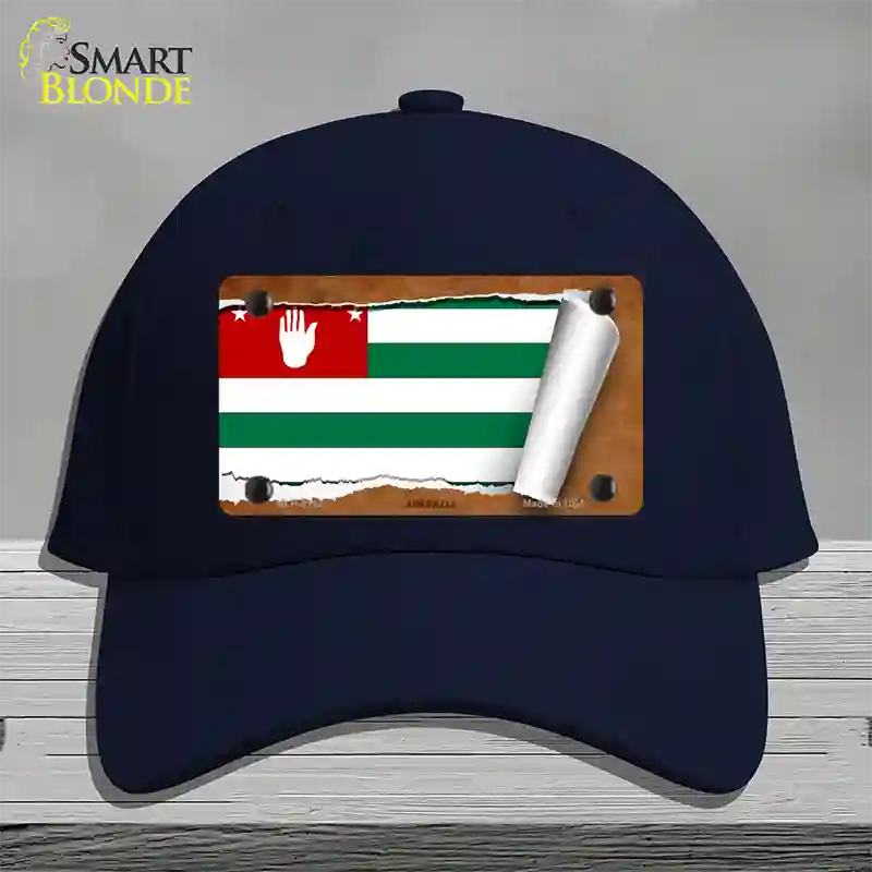 Abkhazia Flag Scroll Novelty License Plate Hat Cotton / Navy