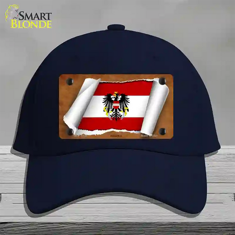 Austria Flag Scroll Novelty License Plate Hat Cotton / Navy