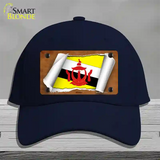 Brunei Flag Scroll Novelty License Plate Hat Cotton / Navy