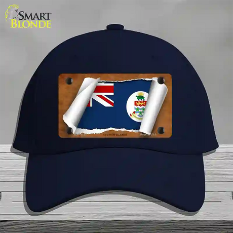 Cayman Islands Flag Scroll Novelty License Plate Hat Cotton / Navy