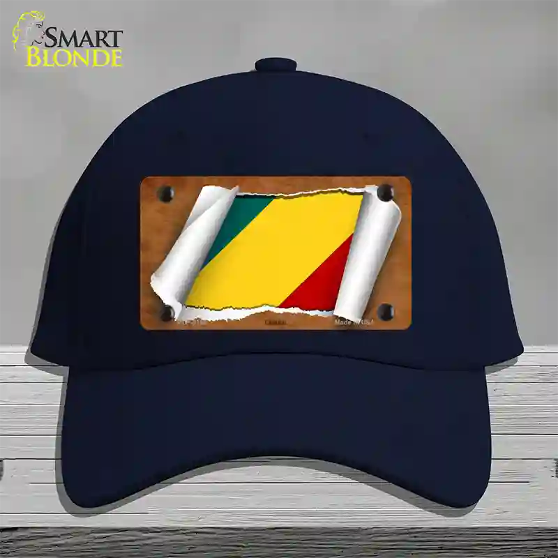 Congo Flag Scroll Novelty License Plate Hat Cotton / Navy