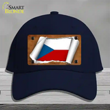 Czech Republic Flag Scroll Novelty License Plate Hat Cotton / Navy