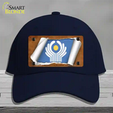 Commonwealth of Independent States Flag Scroll Novelty License Plate Hat Cotton / Navy