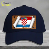 Croatia Flag Scroll Novelty License Plate Hat Cotton / Navy