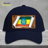 Ethiopia Flag Scroll Novelty License Plate Hat Cotton / Navy