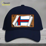 Faroe Islands Flag Scroll Novelty License Plate Hat Cotton / Navy