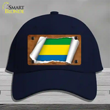 Gabon Flag Scroll Novelty License Plate Hat Cotton / Navy