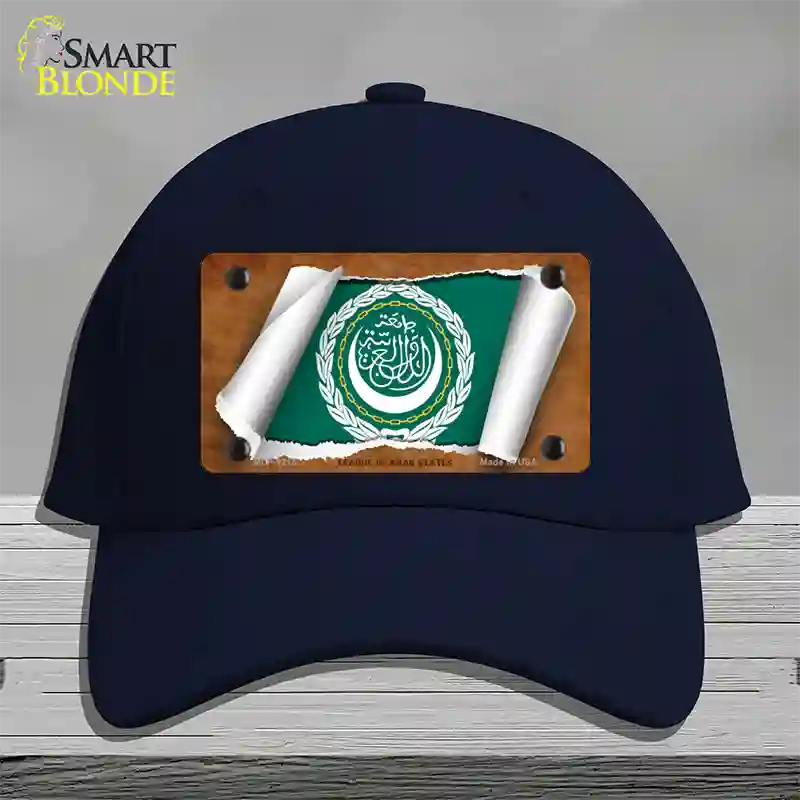 League of Arab States Flag Scroll Novelty License Plate Hat Cotton / Navy