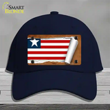 Liberia Flag Scroll Novelty License Plate Hat Cotton / Navy