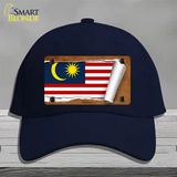 Malaysia Flag Scroll Novelty License Plate Hat Cotton / Navy