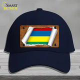 Mauritius Flag Scroll Novelty License Plate Hat Cotton / Navy