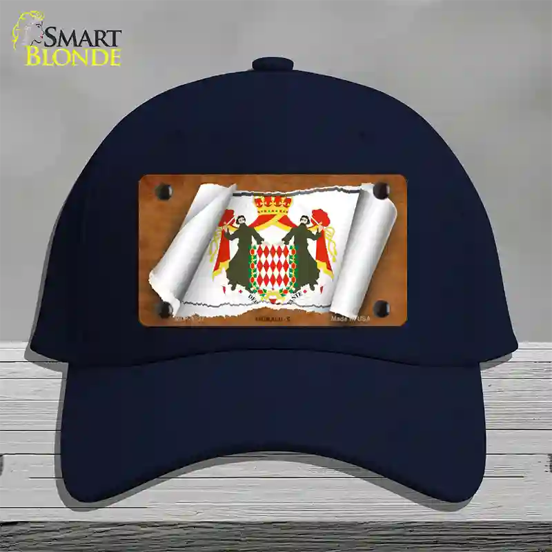 Monaco-S Flag Scroll Novelty License Plate Hat Cotton / Navy