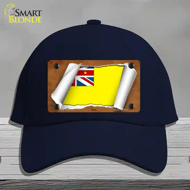 Nive Flag Scroll Novelty License Plate Hat Cotton / Navy