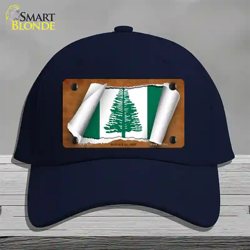 Norfolk Islands Flag Scroll Novelty License Plate Hat Cotton / Navy