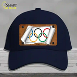 Olympic Flag Scroll Novelty License Plate Hat Cotton / Navy