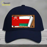 Oman Flag Scroll Novelty License Plate Hat Cotton / Navy