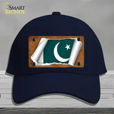 Pakistan Flag Scroll Novelty License Plate Hat Cotton / Navy