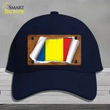 Romania Flag Scroll Novelty License Plate Hat Cotton / Navy