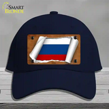 Russia Flag Scroll Novelty License Plate Hat Cotton / Navy