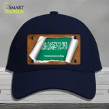 Saudi Arabia Flag Scroll Novelty License Plate Hat Cotton / Navy