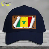 Senegal Flag Scroll Novelty License Plate Hat Cotton / Navy