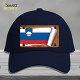 Slovenia Flag Scroll Novelty License Plate Hat Cotton / Navy