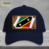 St Kitts-Nevis Flag Scroll Novelty License Plate Hat Cotton / Navy