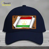 Tajikistan Flag Scroll Novelty License Plate Hat Cotton / Navy