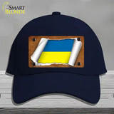 Ukraine Flag Scroll Novelty License Plate Hat Cotton / Navy