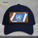 United Nations Flag Scroll Novelty License Plate Hat Cotton / Navy